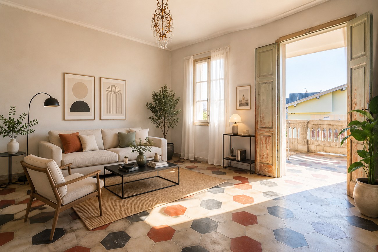 Soggiorno dopo l'home staging virtuale